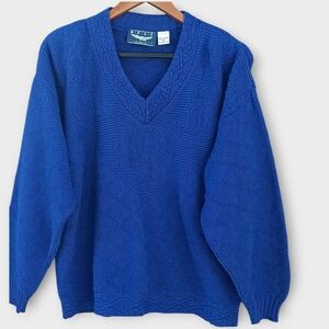 Vintage BEST American Clothing Co. Blue Textured Knit Sweater – Size S.
